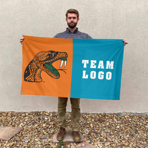 Rattlers vs Custom Team House Divided Flag, Custom NCAA Flag