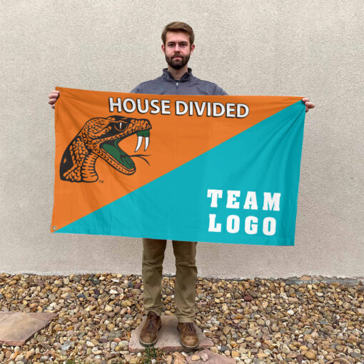 Rattlers vs Custom Team House Divided Flag, Custom Team Flag