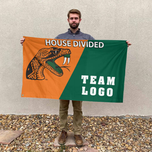 Rattlers vs Custom Team House Divided Flag, NCAA Custom Flag