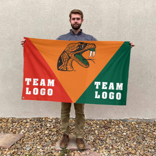 Rattlers vs Custom Team House Divided Flag, NCAA Spirit Flag