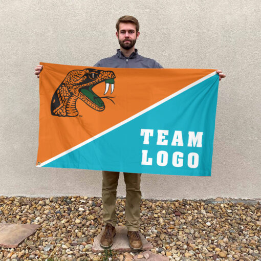 Rattlers vs Custom Team House Divided Flag, NCAA Split Flag
