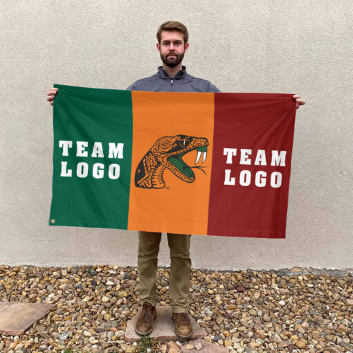 Rattlers vs Custom Team House Divided Flag, NCAA Two Team Flag