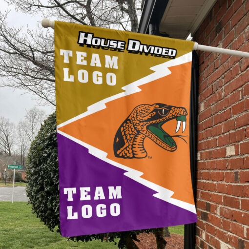 Rattlers vs Custom Team House Divided Flag, Personalized Spirit Flag