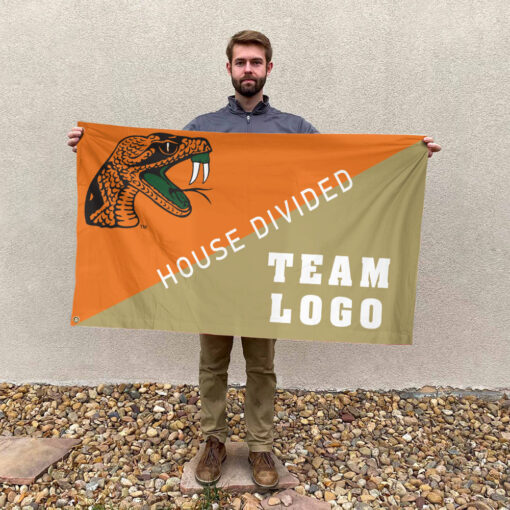 Rattlers vs Custom Team House Divided Flag, Personalized Split Flag