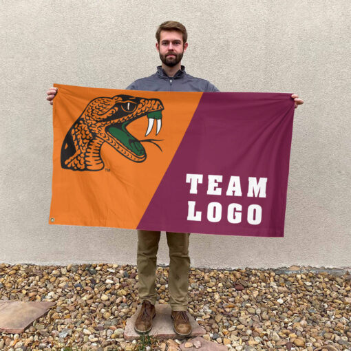 Rattlers vs Custom Team House Divided Flag, Personalized Team Flag