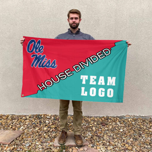 Rebels vs Custom Team House Divided Flag, College Custom Flag
