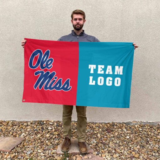 Rebels vs Custom Team House Divided Flag, Custom NCAA Flag