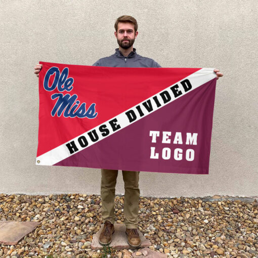 Rebels vs Custom Team House Divided Flag, Custom Split Flag