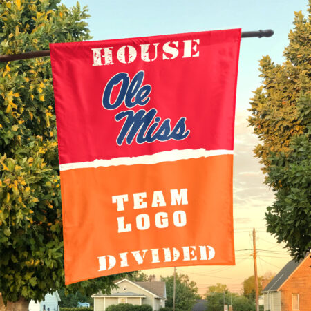 Rebels vs Custom Team House Divided Flag, NCAA College Flag