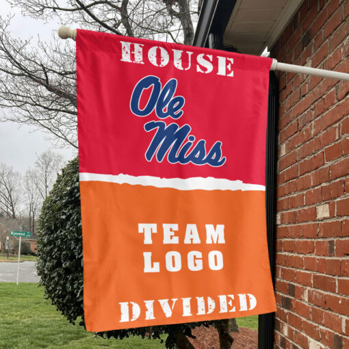 Rebels vs Custom Team House Divided Flag, NCAA College Flag