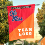 Rebels vs Custom Team House Divided Flag, NCAA Custom Flag