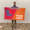 Rebels vs Custom Team House Divided Flag, NCAA Custom Flag