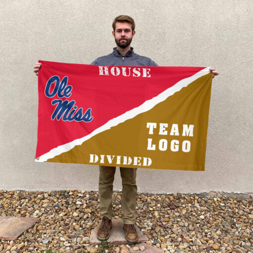 Rebels vs Custom Team House Divided Flag, NCAA Rivalry Flag Rebels vs Custom Team House Divided Flag, NCAA Rivalry Flag