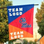 Rebels vs Custom Team House Divided Flag, NCAA Spirit Flag