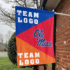 Rebels vs Custom Team House Divided Flag, NCAA Spirit Flag