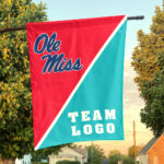 Rebels vs Custom Team House Divided Flag, NCAA Split Flag