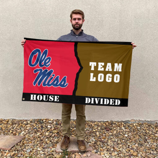 Rebels vs Custom Team House Divided Flag, Personalized House Flag