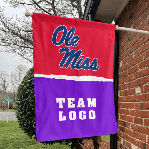 Rebels vs Custom Team House Divided Flag, Personalized NCAA Flag