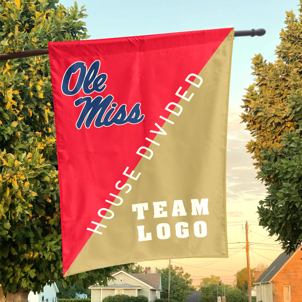 Rebels vs Custom Team House Divided Flag, Personalized Split Flag Rebels vs Custom Team House Divided Flag, Personalized Split Flag