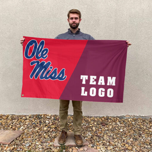 Rebels vs Custom Team House Divided Flag, Personalized Team Flag