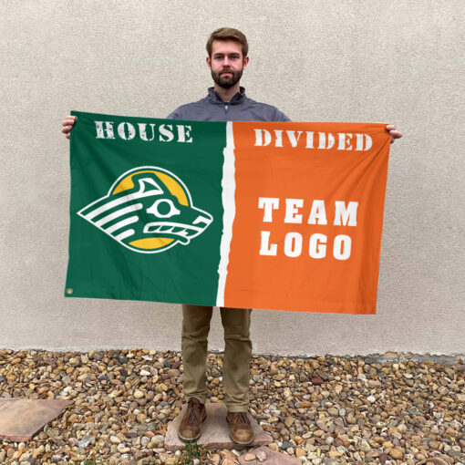 Seawolves vs Custom Team House Divided Flag, NCAA College Flag