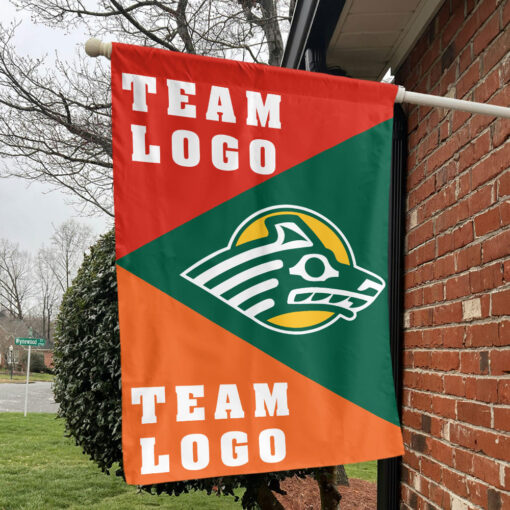 Seawolves vs Custom Team House Divided Flag, NCAA Spirit Flag