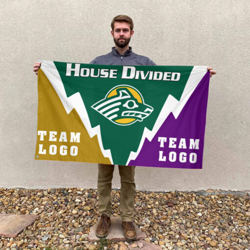 Seawolves vs Custom Team House Divided Flag, Personalized Spirit Flag