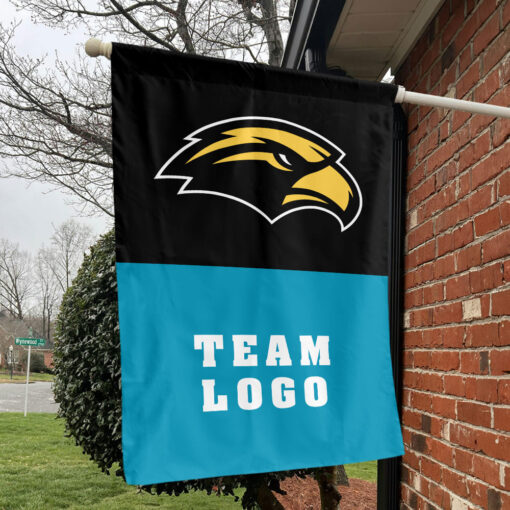 Southern Mississippi Golden Eagles vs Custom Team House Divided Flag, Custom NCAA Flag