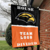 Southern Mississippi Golden Eagles vs Custom Team House Divided Flag, NCAA College Flag