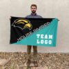 Southern Mississippi Golden Eagles vs Custom Team House Divided Flag, NCAA Custom Flag