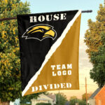 Southern Mississippi Golden Eagles vs Custom Team House Divided Flag, NCAA Rivalry Flag