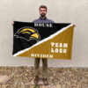 Southern Mississippi Golden Eagles vs Custom Team House Divided Flag, NCAA Rivalry Flag