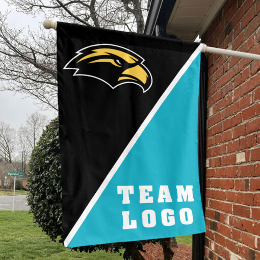 Southern Mississippi Golden Eagles vs Custom Team House Divided Flag, NCAA Split Flag