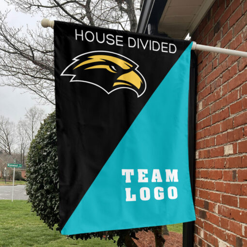 Southern Mississippi Golden Eagles vs Custom Team House Divided Flag, NCAA Team Flag