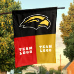 Southern Mississippi Golden Eagles vs Custom Team House Divided Flag, NCAA Two Team Flag