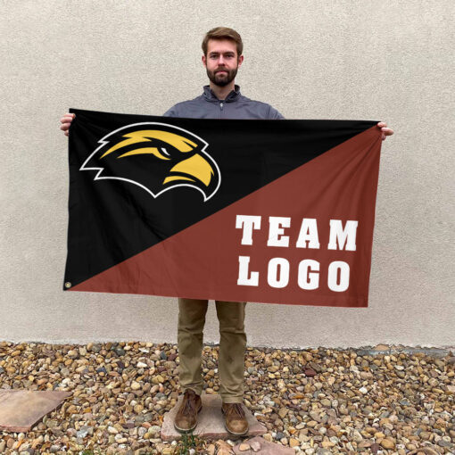 Southern Mississippi Golden Eagles vs Custom Team House Divided Flag, Personalized College Flag