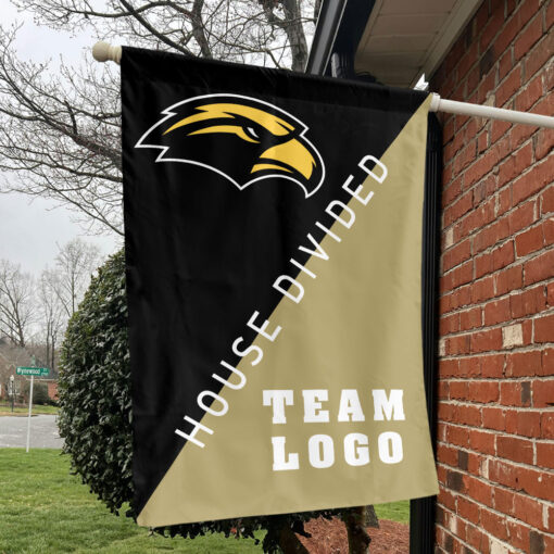 Southern Mississippi Golden Eagles vs Custom Team House Divided Flag, Personalized Split Flag