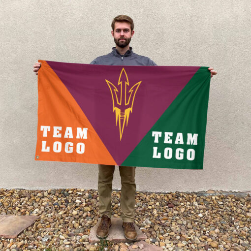 Sun Devils vs Custom Team House Divided Flag, Custom College Flag Sun Devils vs Custom Team House Divided Flag, Custom College Flag