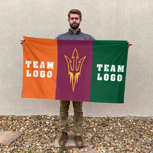 Sun Devils vs Custom Team House Divided Flag, Custom NCAA Flag Sun Devils vs Custom Team House Divided Flag, Custom NCAA Flag