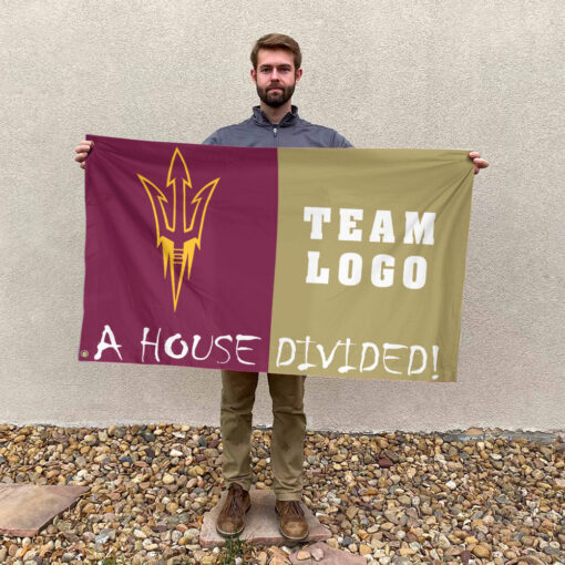 Sun Devils vs Custom Team House Divided Flag, Custom Rivalry Flag