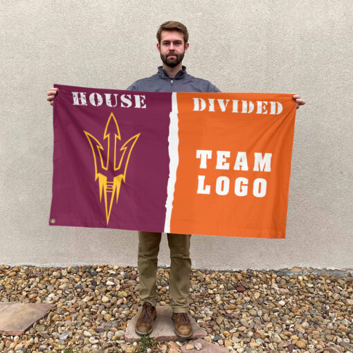 Sun Devils vs Custom Team House Divided Flag, Custom Spirit Flag
