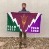 Sun Devils vs Custom Team House Divided Flag, NCAA College Flag