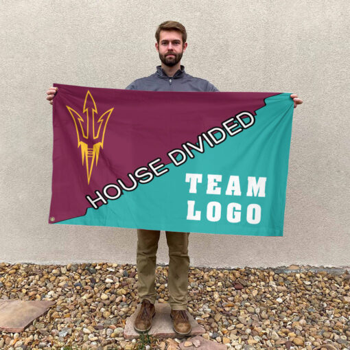 Sun Devils vs Custom Team House Divided Flag, NCAA Split Flag