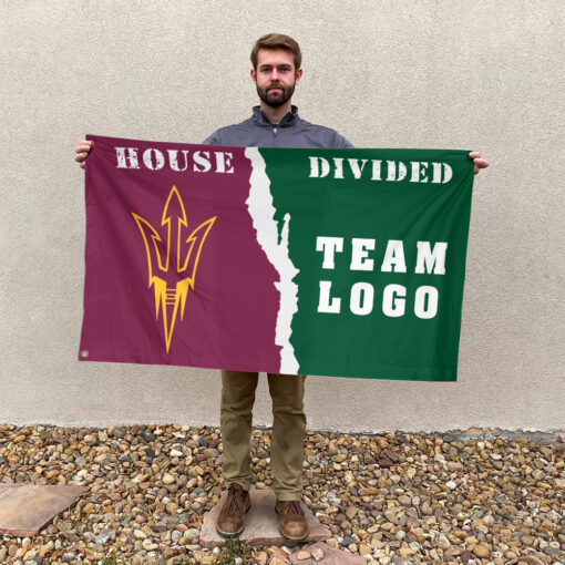 Sun Devils vs Custom Team House Divided Flag, Personalized College Flag