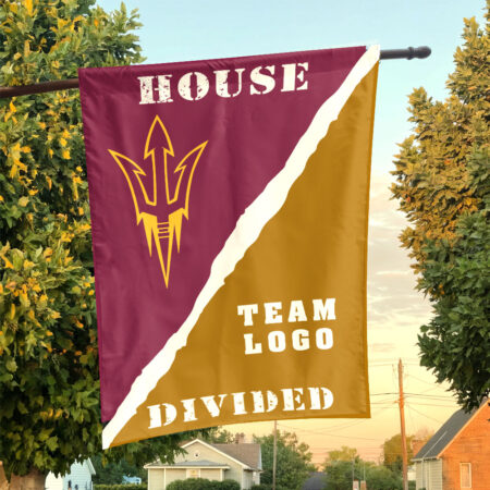 Sun Devils vs Custom Team House Divided Flag, Personalized House Flag