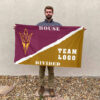 Sun Devils vs Custom Team House Divided Flag, Personalized House Flag