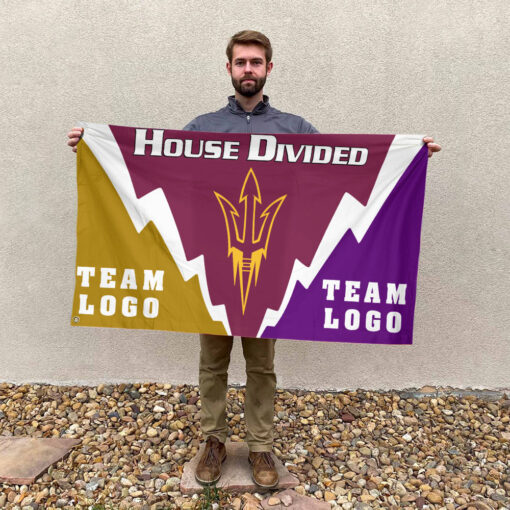 Sun Devils vs Custom Team House Divided Flag, Personalized NCAA Flag