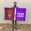 Sun Devils vs Custom Team House Divided Flag, Personalized Spirit Flag