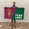 Sun Devils vs Custom Team House Divided Flag, Personalized Split Flag