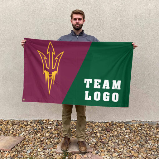 Sun Devils vs Custom Team House Divided Flag, Personalized Split Flag